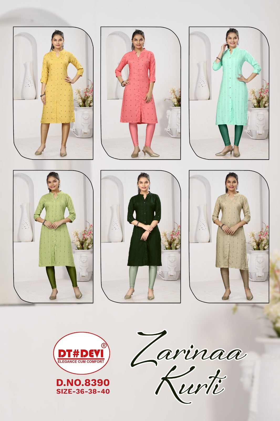 Zarinaa-8390 Dt Devi Rayon Girls Kurti