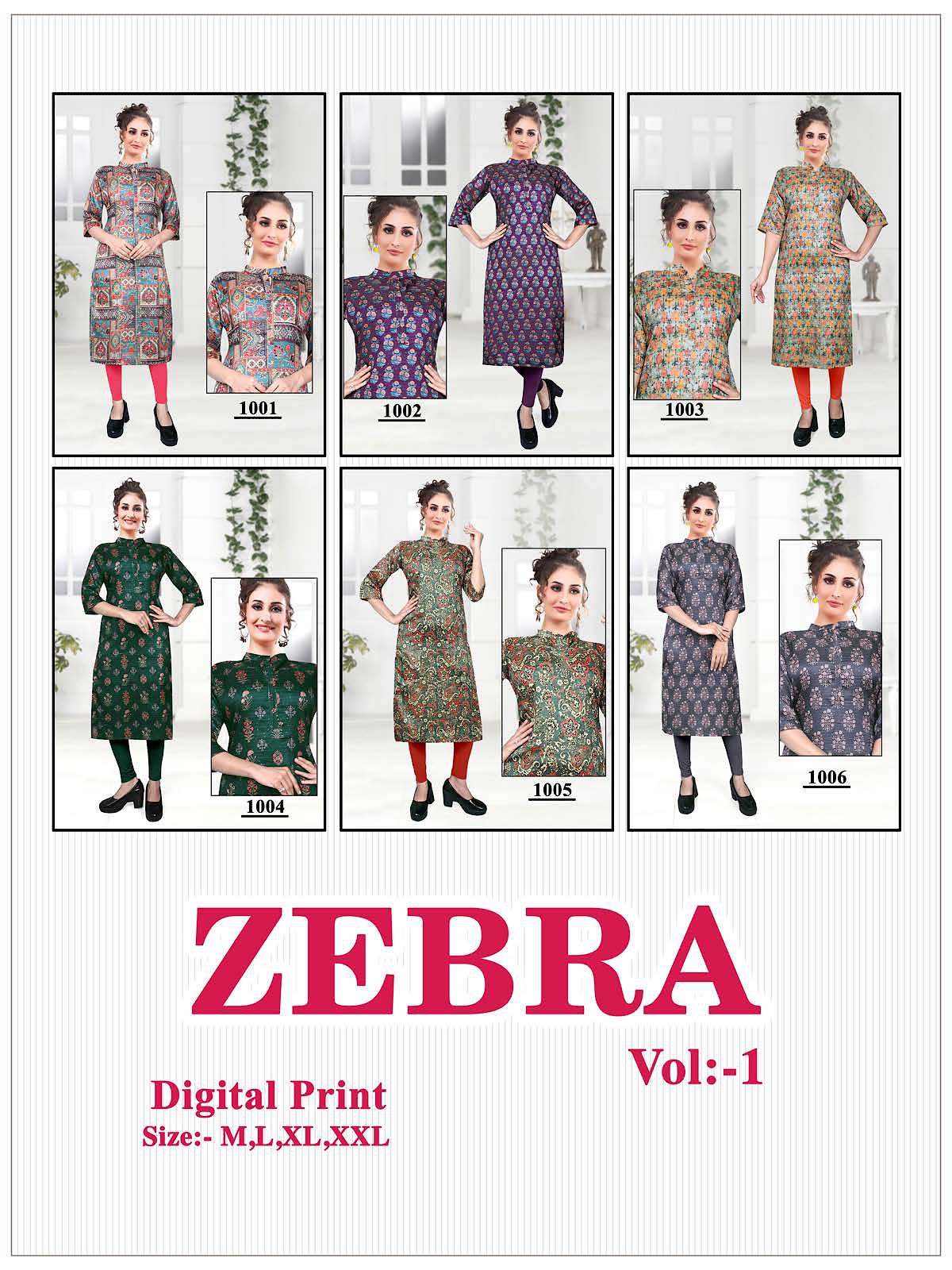 Zebra Vol 1 Kavinay Knee Length Kurtis