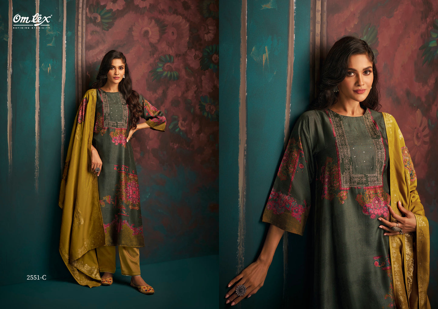 Zinnia Omtex Russian Silk Pant Style Suits