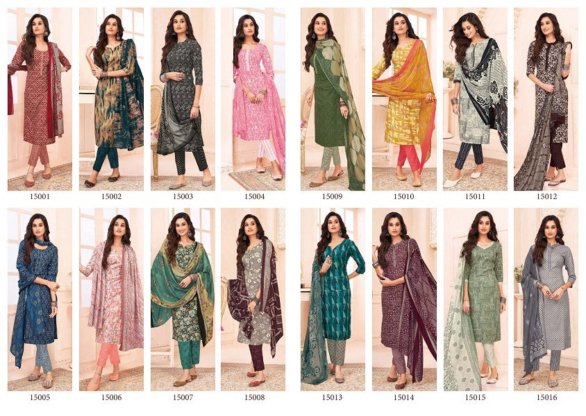 Zion Cotton Vol 15 Suryajyoti Pant Style Suits