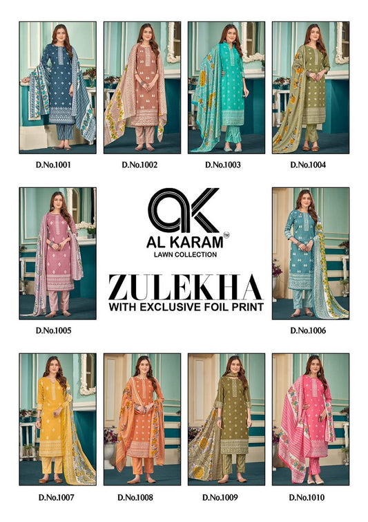 Zulekha Al Karam Karachi Salwar Suits