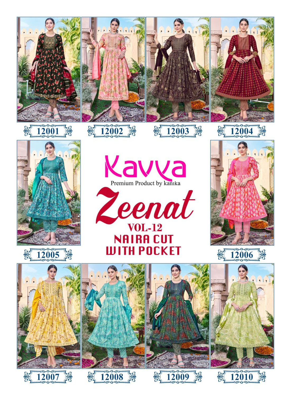 Zeenat Vol 12 Kavya Capsule Print Embroidery Readymade Pant Style Suits