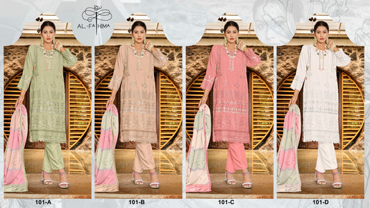 101 Al Fathima Fox Georgette Moti Work Pakistani Salwar Suits