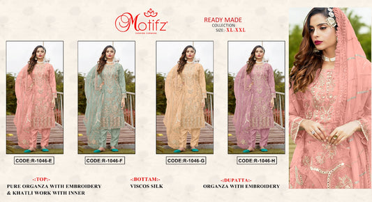 1046 Efgh Motifz Organza Embroidery Work Pakistani Readymade Suits