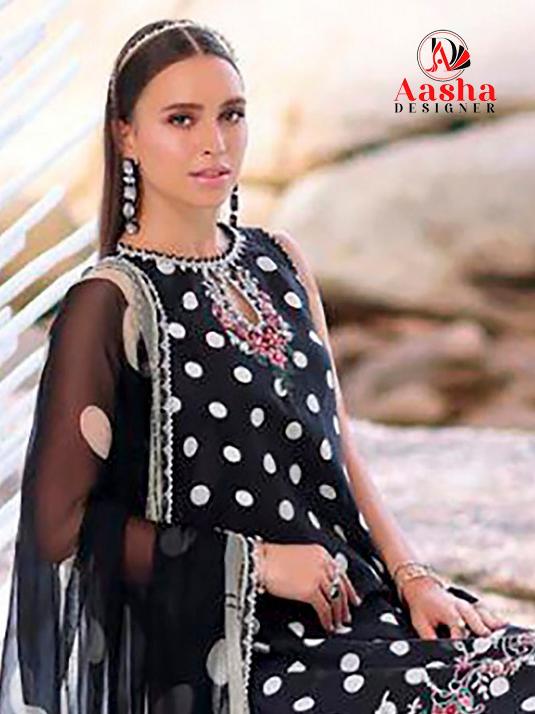 1054 1055Bb Aasha Designer Cotton Embroidery Work Pakistani Patch Work Suits