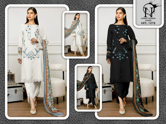 1078 Naimat Fashion Studio Pure Fox Embroidery Pakistani Readymade Suits