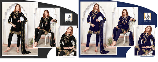 109 Al Huda Fashion Georgette Embroidery Work Pakistani Readymade Suits