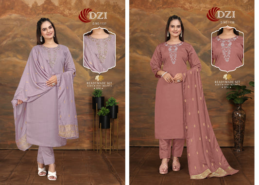 1137 1138 Dzi Readymade Pant Style Suits