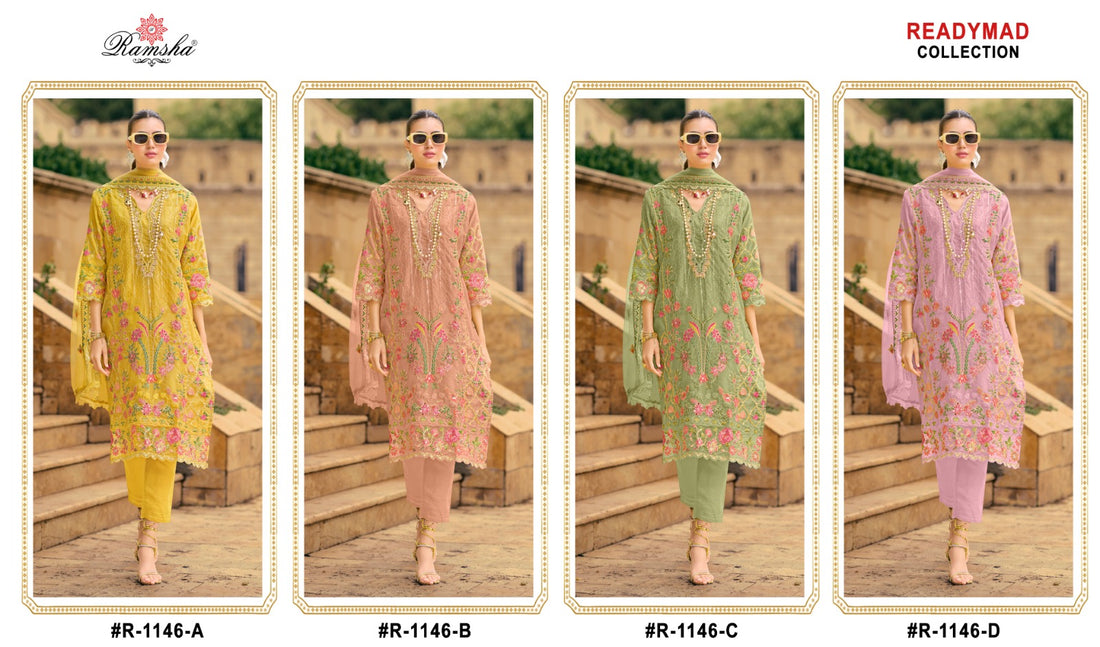 1146 Ramsha Pakistani Readymade Suits