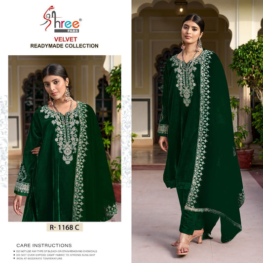 1168 Shree Fabs  Embroidery Work Readymade Velvet Suits