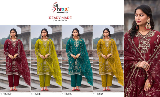 1178 Shree Fabs Organza Embroidery Work Pakistani Readymade Suits
