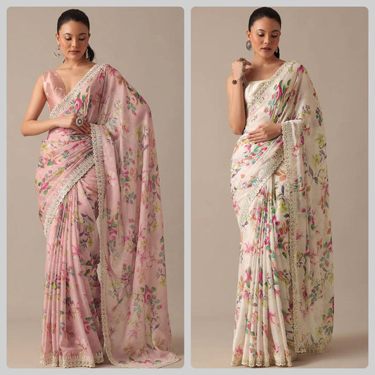 1210 Bt Georgette Embroidery Sarees