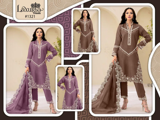 1321 Laxuria Trendz Faux Georgette Handwork Pakistani Readymade Suits