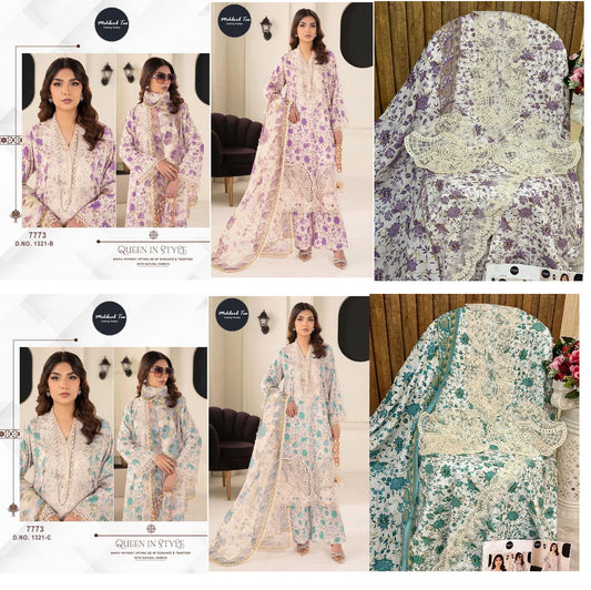 1321 Mehboob Tex Cotton Embroidery Work Pakistani Patch Work Suits