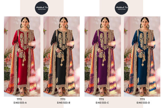 1333 Mehboob Tex Georgette Embroidery Work Pakistani Salwar Suits