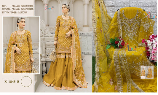 1845 Shree Fabs Georgette Embroidery Work Pakistani Salwar Suits