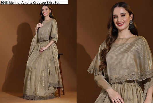 2043 Amoha Croptop Skirt Set
