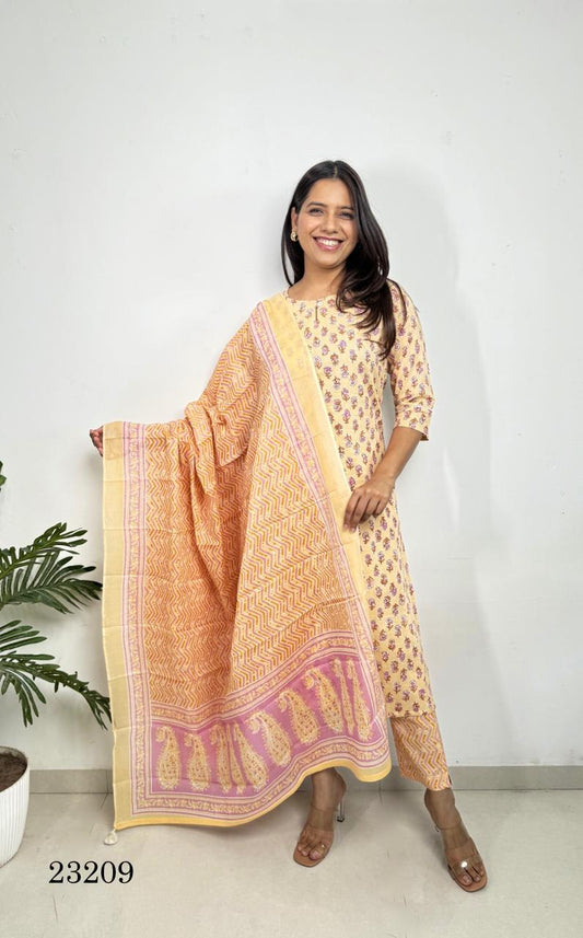 23209 Indira Cambric Cotton  Readymade Pant Style Suits