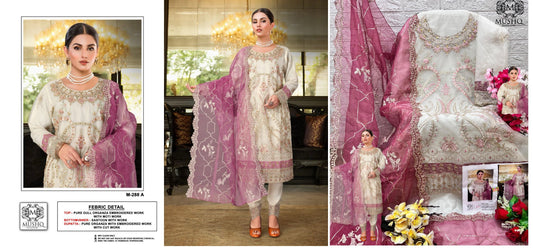 288 Mushq Organza Khatli Work Pakistani Salwar Suits