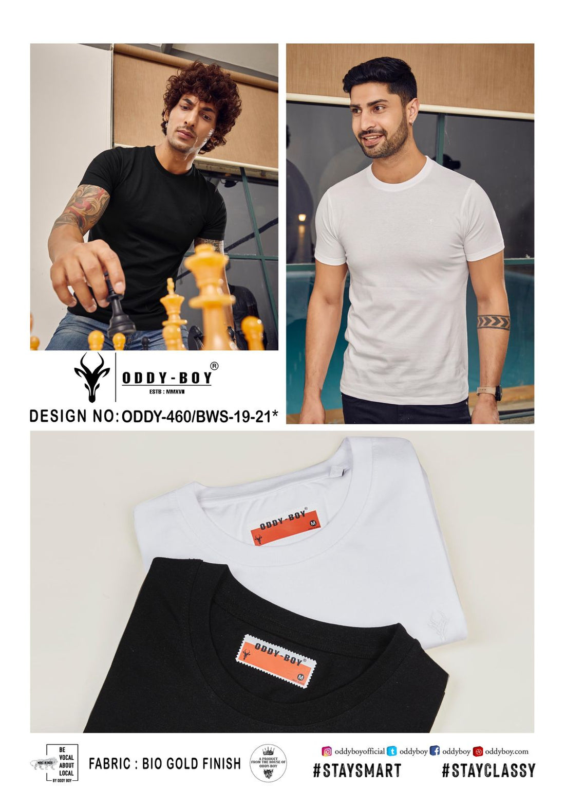 460 Oddy Boy Bio Gold Plain Mens Tshirts Kavya Style Plus