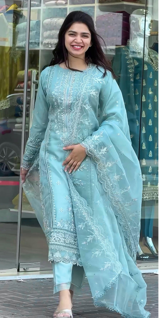 5004Sky Blue Aarohi Readymade Suits