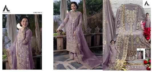 7051 Adans Libas Georgette Embroidery Work Pakistani Salwar Suits