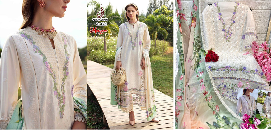 A 126 Maryam Vol 6 Alif Fashion Pakistani Salwar Suits