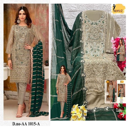 1015 Mehfooz Georgette Embroidery Work Pakistani Salwar Suits