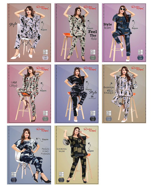 2200-2207 Ruchee Fashion Rayon  Kaftan Pant Set