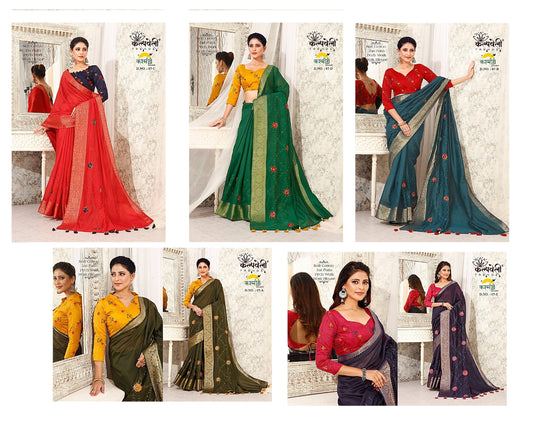 Kashmiri 7 Kalpveli Soft Cotton  Sarees