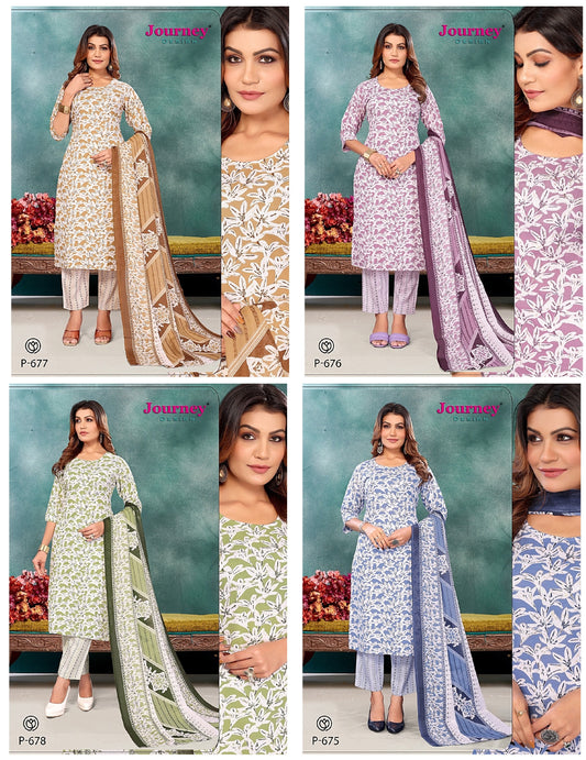 P 675 678 Journey Design Readymade Pant Style Suits