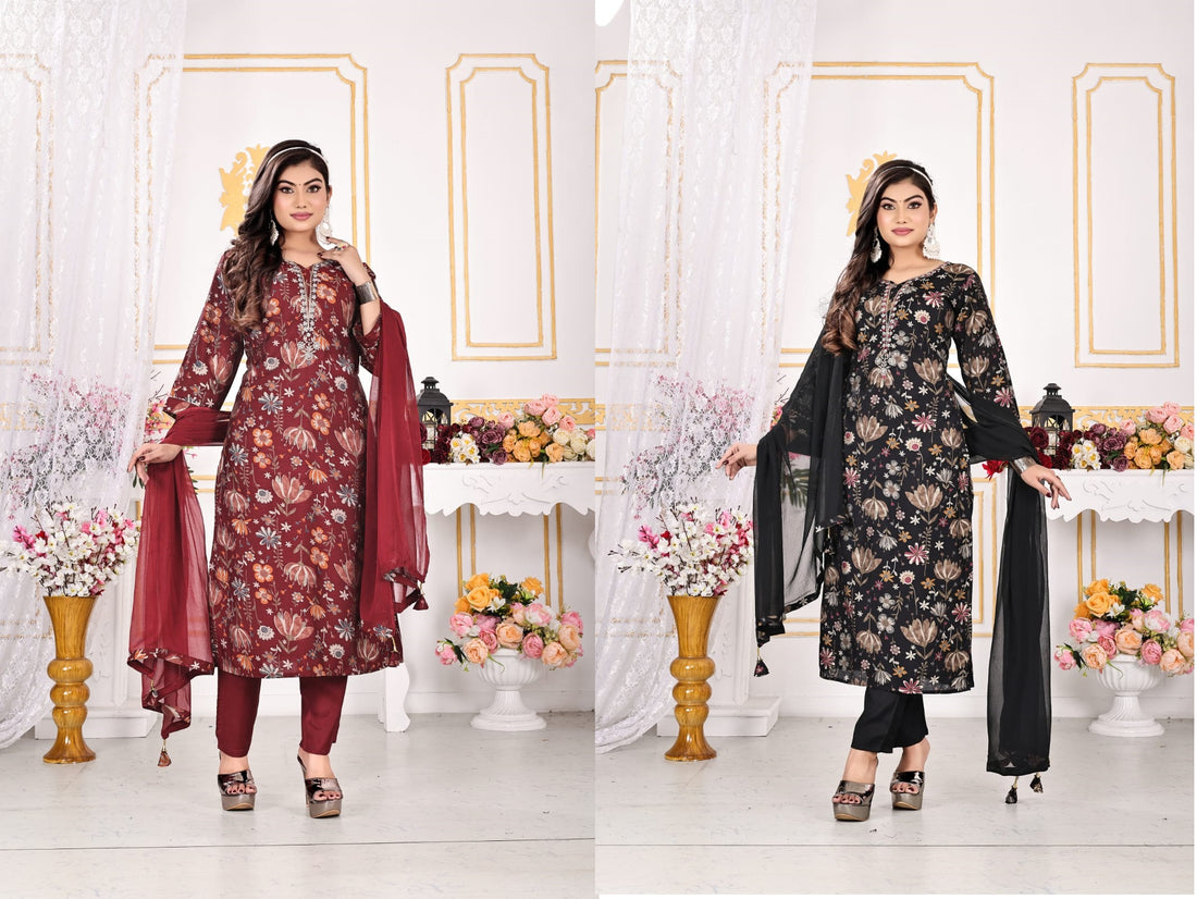 The Bond Biljal Modal Foil Print Readymade Pant Style Suits