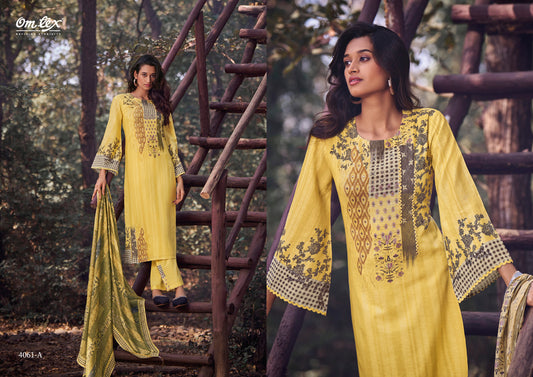 Aarisa Omtex Cotton Linen Handwork Plazzo Style Suits