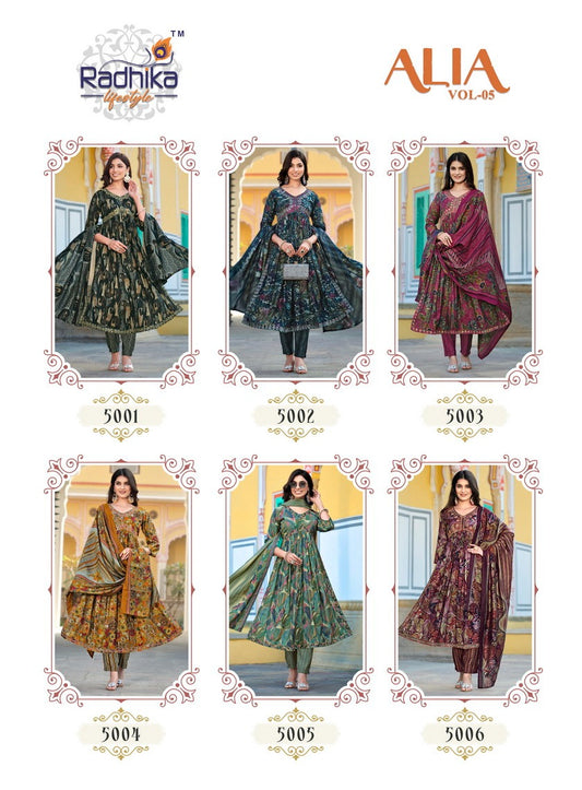 Alia Vol 5 Radhika Lifestyle Modal Embroidery Work Readymade Pant Style Suits