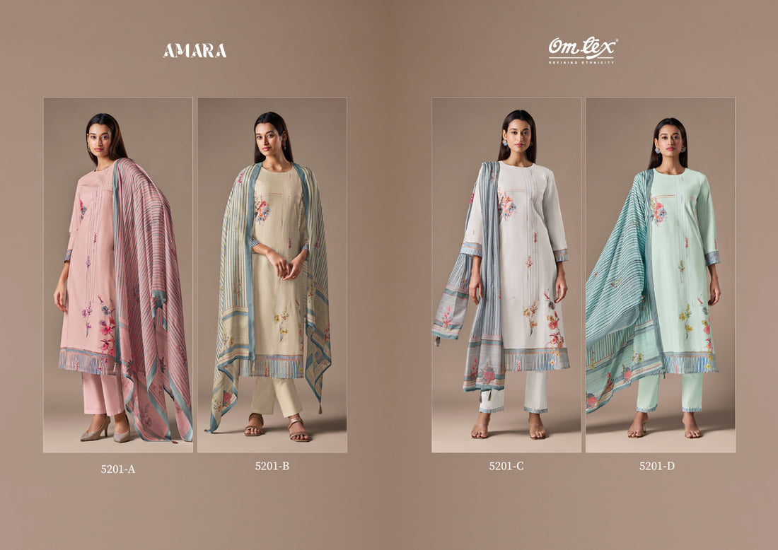 Amara Omtex Linen Cotton Handwork Pant Style Suits