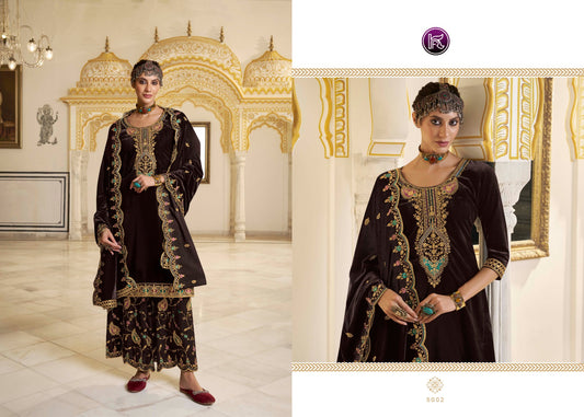 Archana Vol 5 Kala Fashion  Embroidery Work Velvet Suits