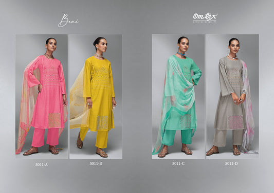 Bani Omtex Linen Cotton Handwork Plazzo Style Suits
