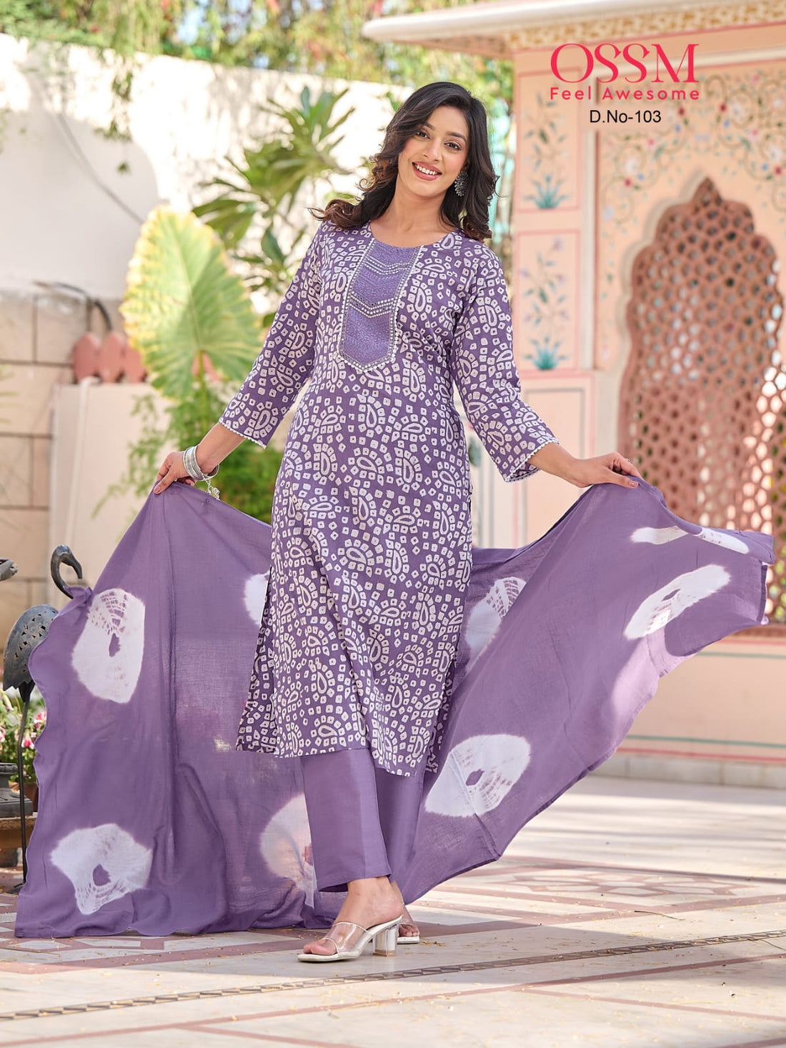 Batik Ossm Cotton Embroidery Readymade Pant Style Suits