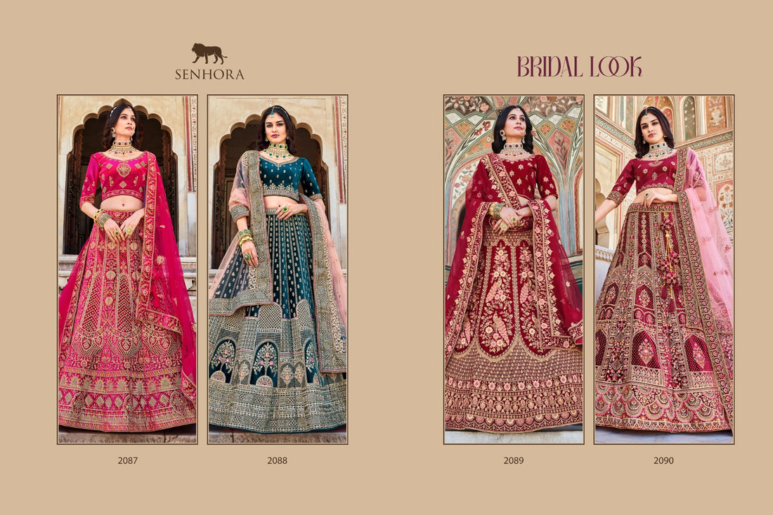 Bridal Look Senhora Velvet Stone Work Lehenga Choli