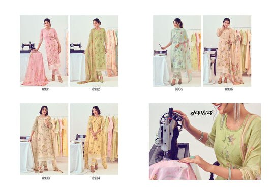 Bunaai Jay Vijay Pure Cotton Embroidery Pant Style Suits