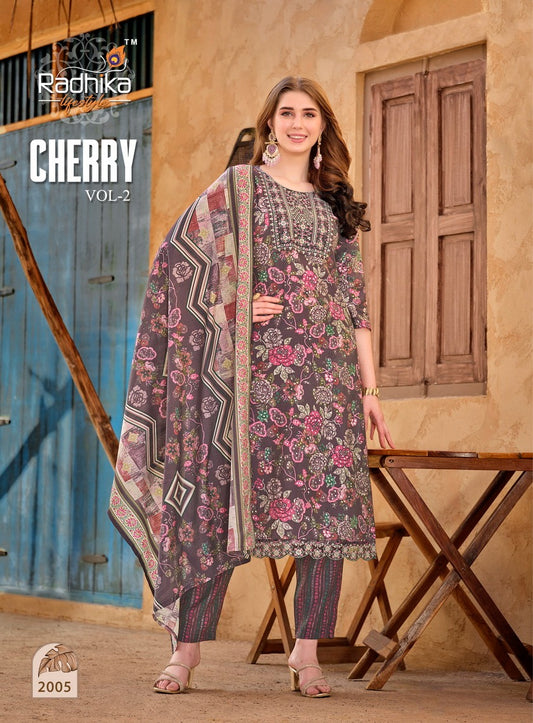 Cherry Vol 2 Radhika Lifestyle Modal Embroidery Work Readymade Pant Style Suits