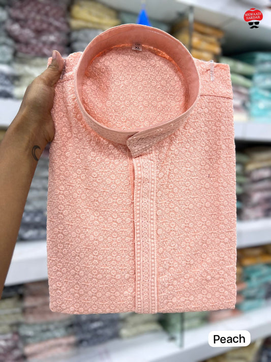 Chikankari Bluehills Mens Kurta