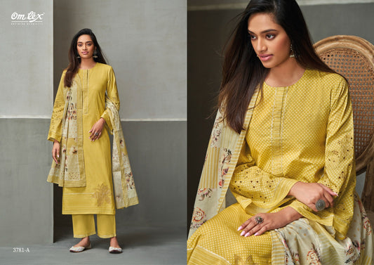 Dhwani Omtex Lawn Cotton Handwork Pant Style Suits