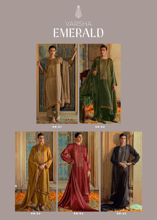 Emerald Varsha Fashions Plazzo Style Suits