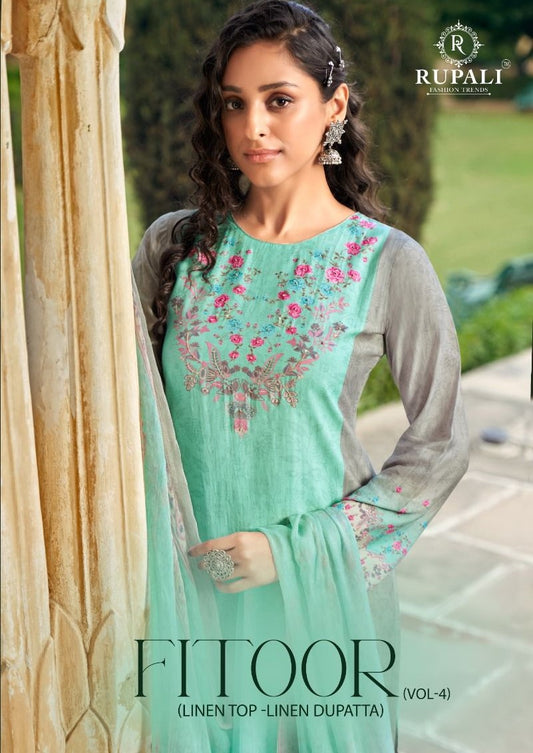 Fitoor Vol 4 Rupali Viscose Handwork Pant Style Suits