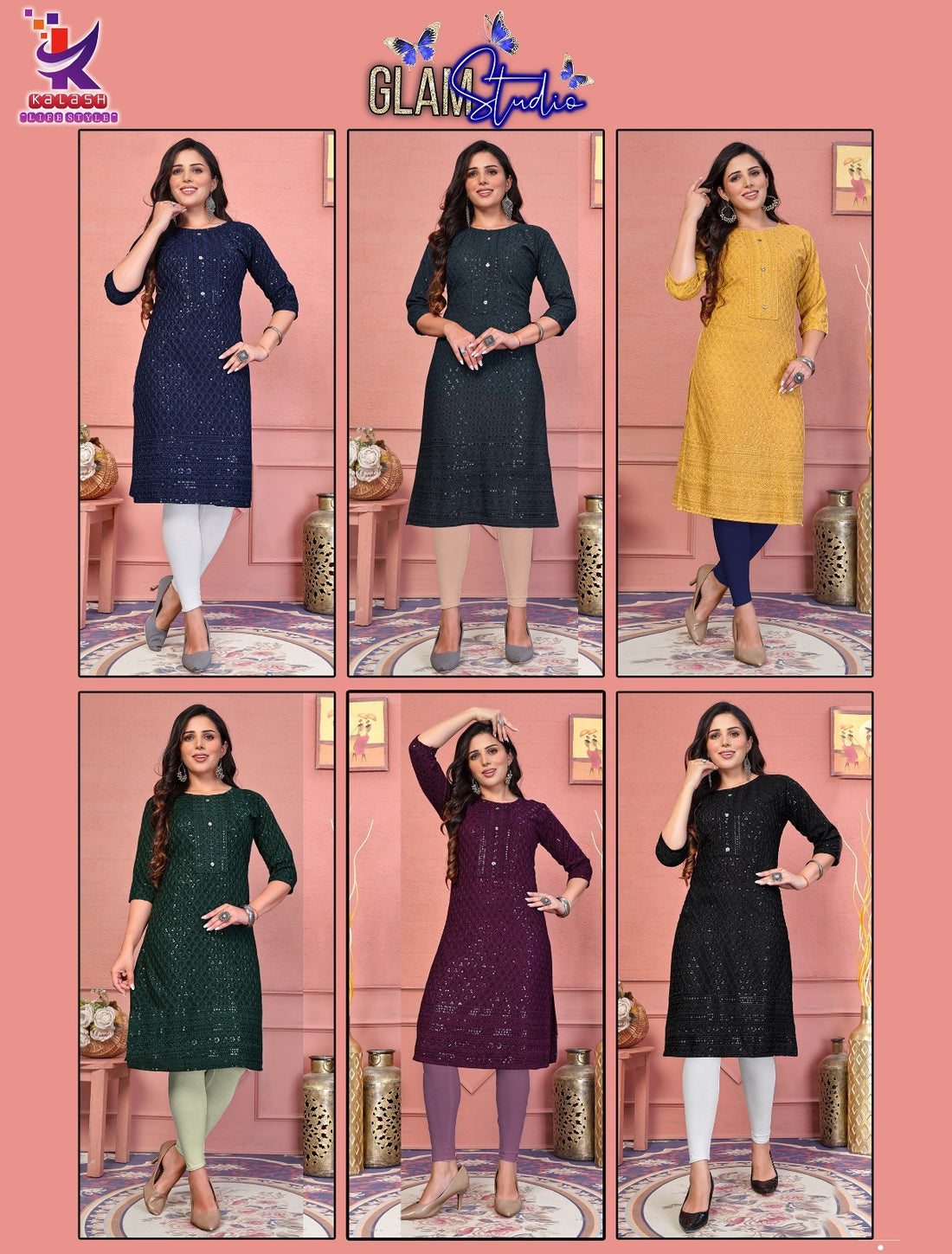 Glam Studio Mlm Kalash Lifestyle Knee Length Kurtis
