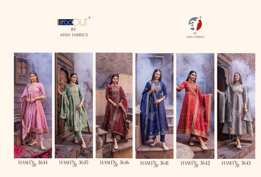 Haseen Pal Vol 9 Af Banarasi Silk Handwork Readymade Anarkali Suits