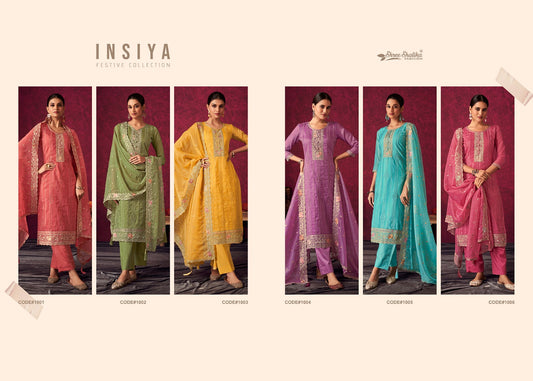 Insiya Shree Shalika Fashion Soft Organza Embroidery Work Pant Style Suits
