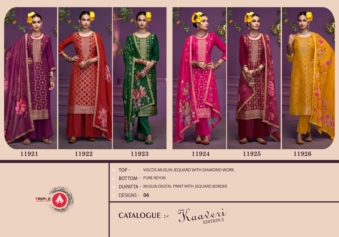Kaaveri Edition 2 Triple Aaa Plazzo Style Suits