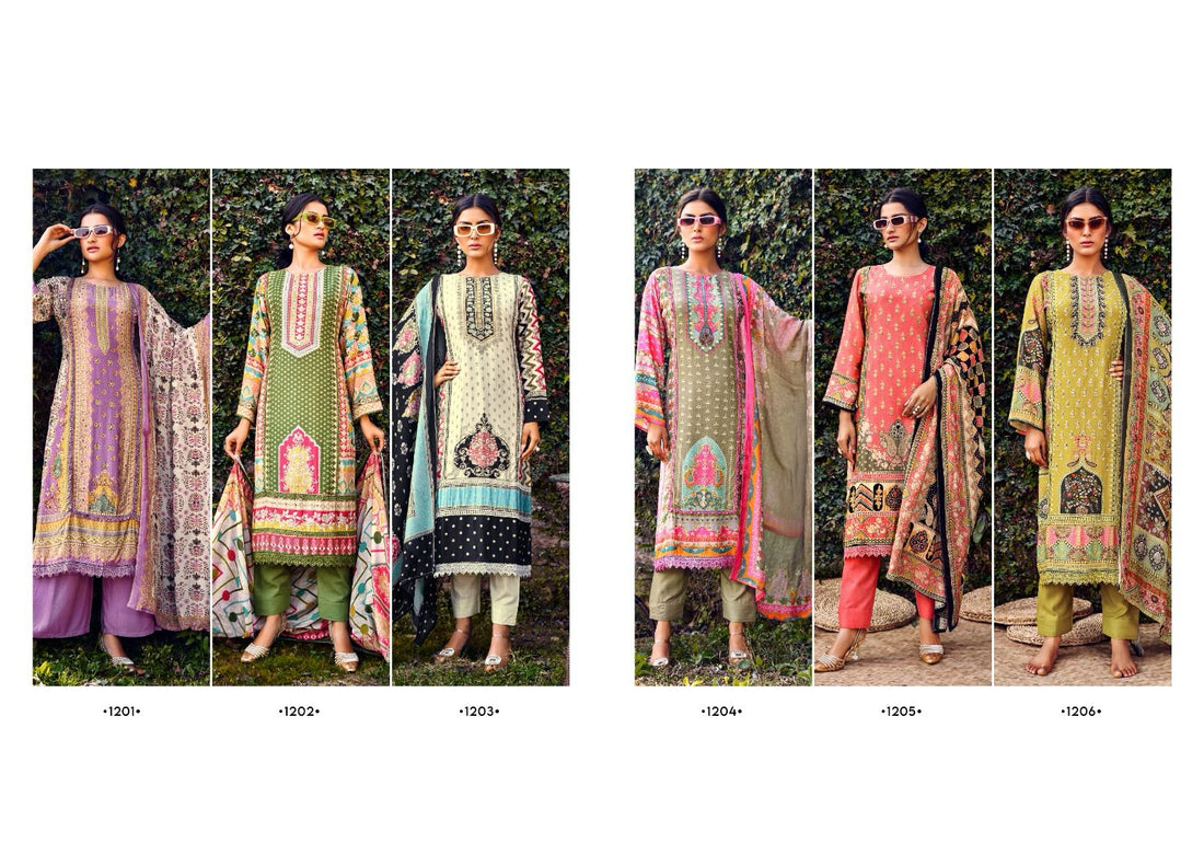 Kayra Rupali Viscose Muslin Mirror Work Karachi Salwar Suits